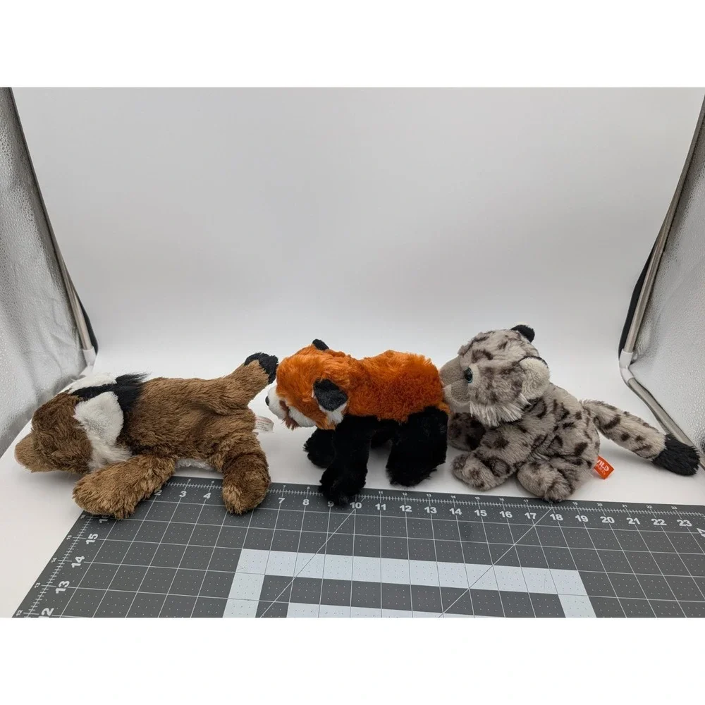Wild Republic Plush Lot Red Panda Snow Leopard Lynx Cat Stuffed‎ Animal Toy